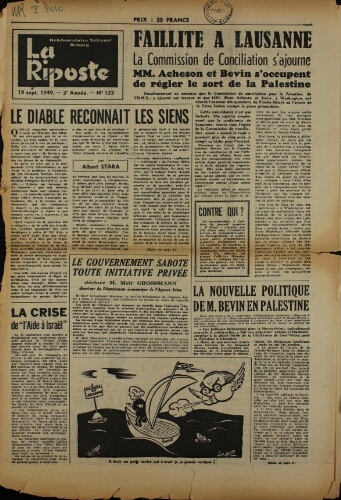 La Riposte N°123 (19 sept. 1949)